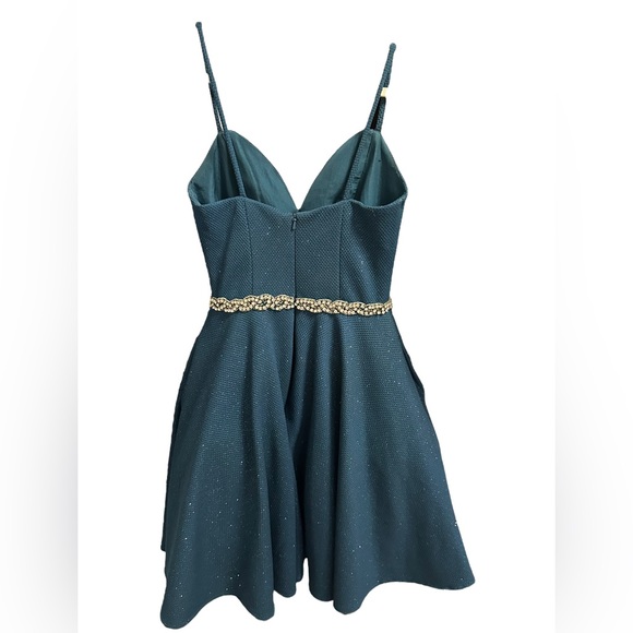 JOVANI princess sparkly blue mini dress - Picture 2 of 4